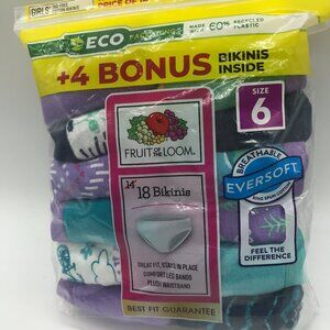 Fruit of the Loom Girls Bikinis 18 Pk Size 6